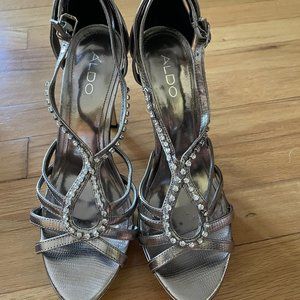 Aldo Wedding Spike Heel Silver Sandal